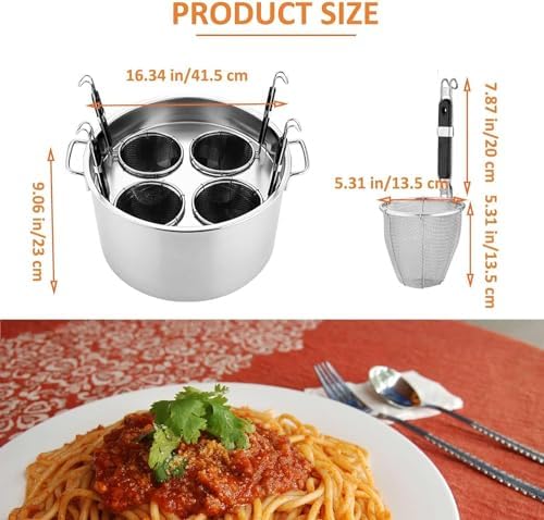 DAOUXIAOSPSturdy4-in-1 Stainless Steel Pasta Cooker Set for Home Commercial Use