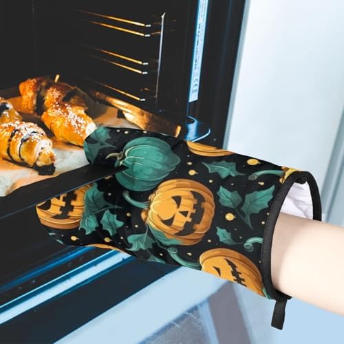 Cute Halloween Pumpkin Oven Mitt Set