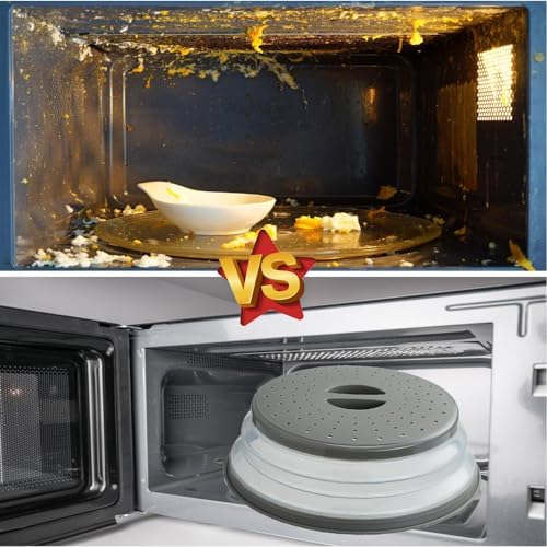 XGHJ 2 Pack Microwave Splatter Cover with Ventilation and Hook Hole