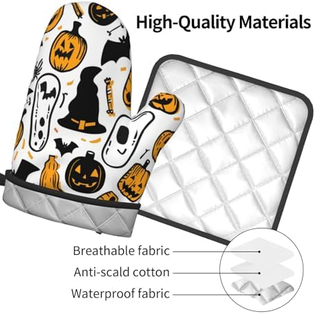 Halloween Oven Mitts Pot Holders Set