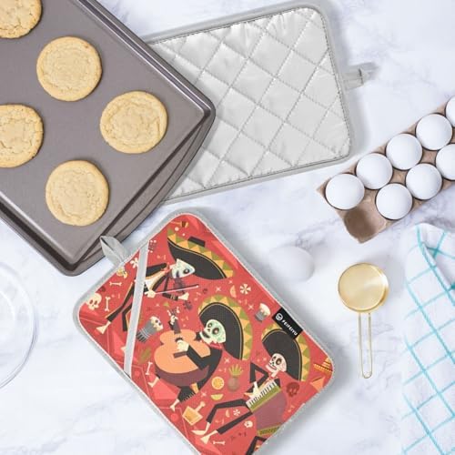 Day of Dead 2Pcs Pot Holder Set