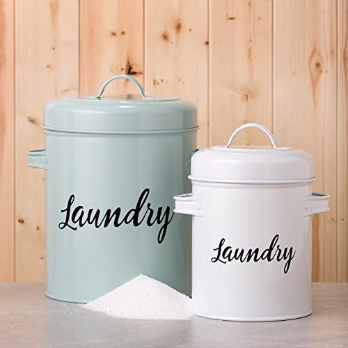 Amici Home launderette Metal Canister White - 64oz