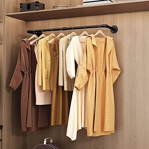 Industrial Pipe Wall-Mounted Clothes Rack - Durable Rust-Resistant