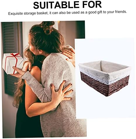 Wicker and Fabric Storage Basket