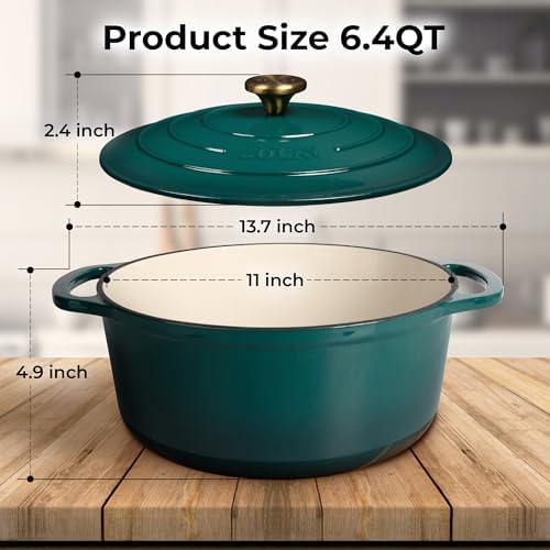 Zulay Premium 6 Quart Cast Iron Dutch Oven with Lid