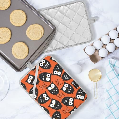 Halloween Owl Potholders 2-Piece Set with Pockets Heat Resistant