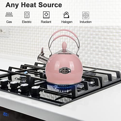 Whistling Stainless Steel Tea Pot 26 Quart Boil FastInduction Compatible