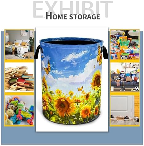 Sunflowers Butterflies Storage Basket