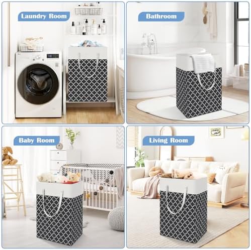 BlissTotes 3-Pack Freestanding Waterproof Laundry Basket Collapsible for HomeDorm