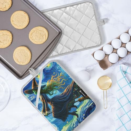 Trick or Treat Halloween LGBTI-Inspired Witchy Starry Night Oven Mitts