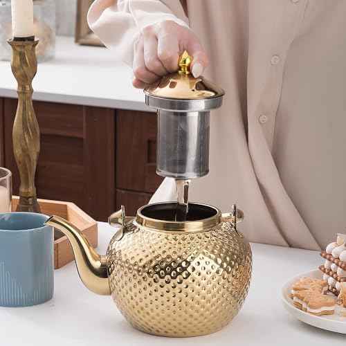 Sanqiahome 2000ml Stainless Steel Tea Kettle with Lifting Handle for Home Kitchen