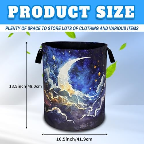 RKYAFFERISMA Night Moon Foldable Laundry Basket