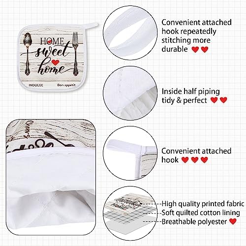Rtteri 5 Pcs Farmhouse Dish Towels Oven Mitts Set