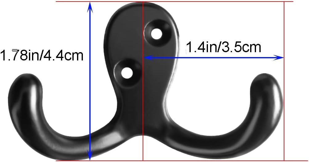 10-Pack Black Coats Hooks