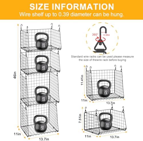 4-Pack Hanging Laundry Organizer