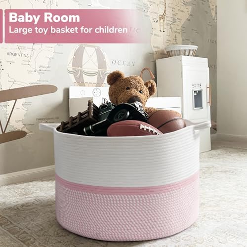 Chicvita XXL Cotton Rope Basket Pink - Keep Everything in Sight Style