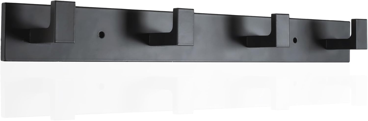 STKYGOOD Wall-Mounted Coathook Organizer Heavy Duty Metal Black 44 lbs Capacity
