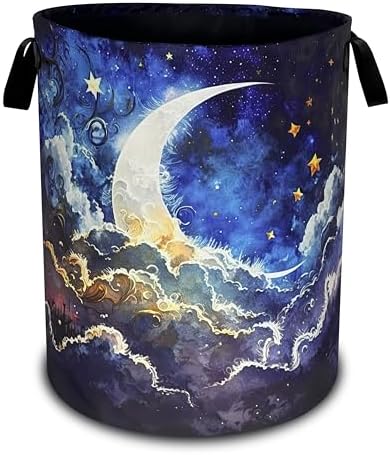 RKYAFFERISMA Night Moon Foldable Laundry Basket