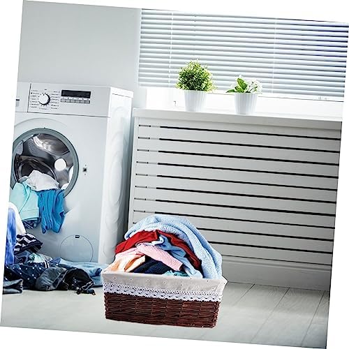 Wicker and Fabric Storage Basket