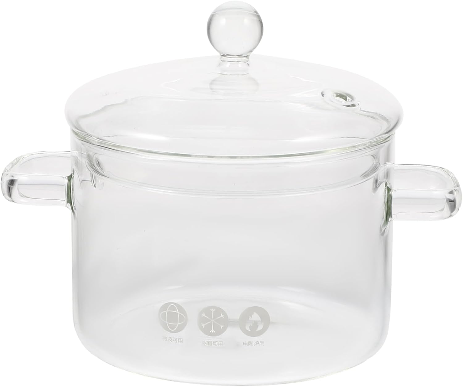 1500ml Heat-Resistant Dual-Handle Glass Pot for Cooking