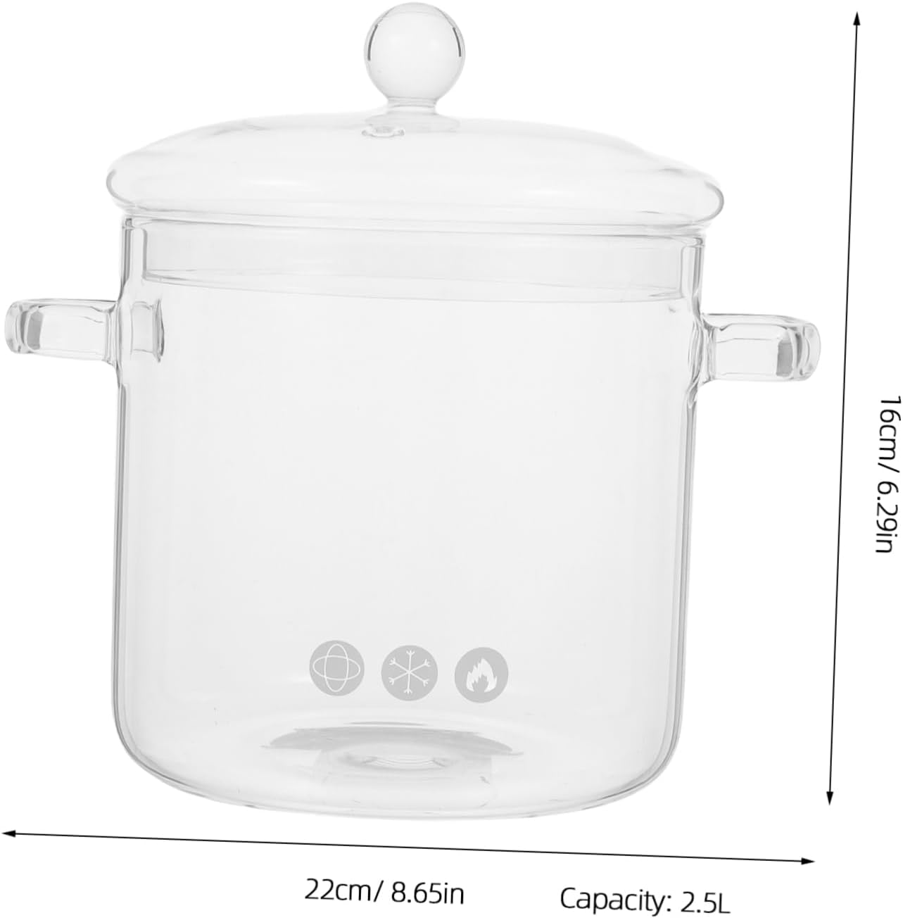 OFFSCH Clear Glass Cooking Pot with Lid Heat Resistant for Stove Top