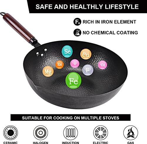 128 Carbon Steel Wok Set