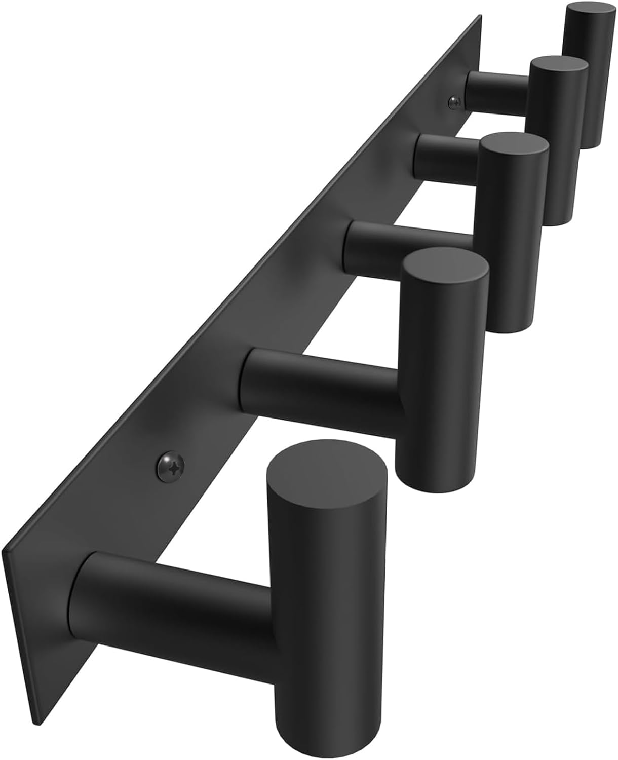 Black Coat Hat Rack with 5 Hooks for Organization