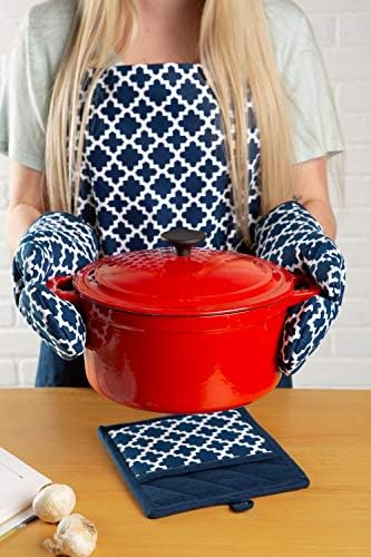 DII Lattice Oven Mitt Potholder Set 2 Piece