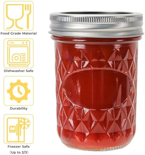 CycleMore Mason Jars 8 oz 24 Pack Canning Set