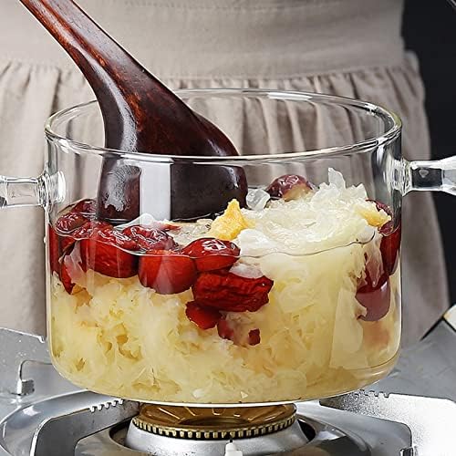 EROGO Essential Glass Saucepan with Lid 1900ml Heat-Resistant