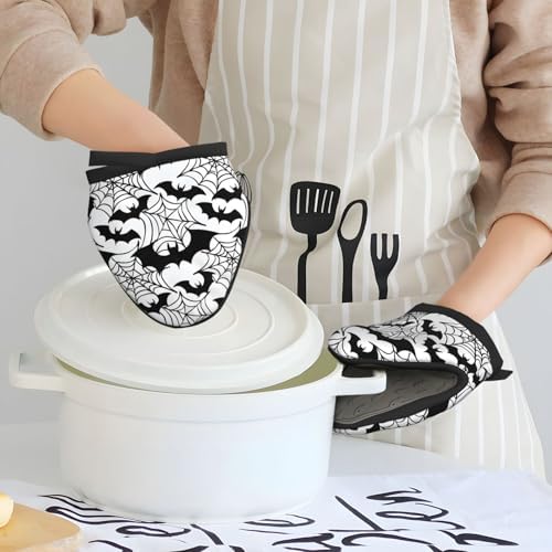 Bat Oven Mitts Set of 2 Halloween Treat