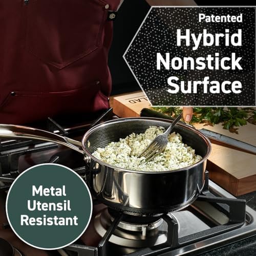 1-Quart Hybrid Saucepan with Tempered Glass Lid