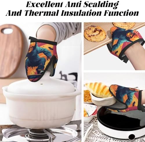 Halloween Character Mini Silicone Oven Mitts for Safe Cooking