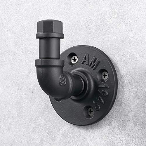 Industrial Style Metal Towel Hook Black Durable and Multi-Purpose