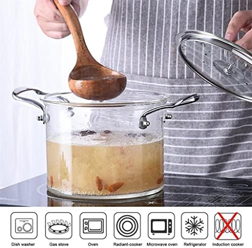 Heat-Resistant Glass Cooking Pot with Steam Hole - 35L Handle and Covered Design