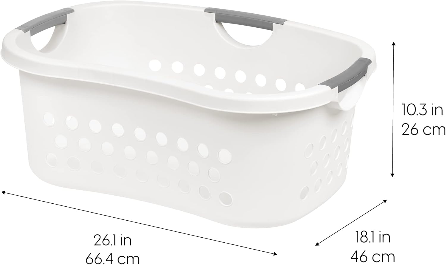 IRIS USA 50L Plastic Hip Hold Laundry Basket 3-Pack