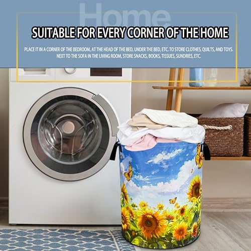 Sunflowers Butterflies Storage Basket