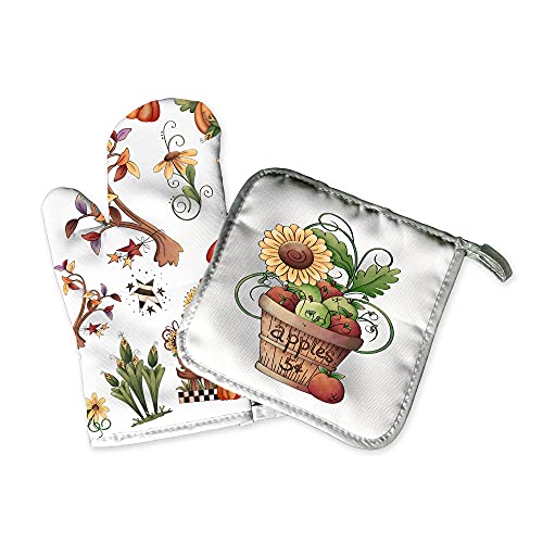 Handmade pumpkin spice Halloween kitchen potholder set