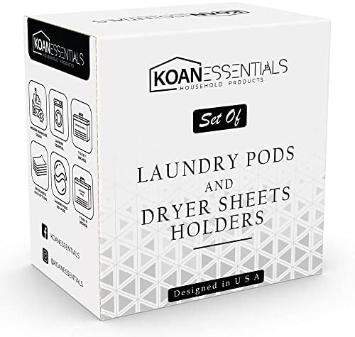 KOANEssentials Farmhouse Laundry Pods Dryer Sheets Container Set