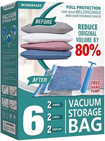 6-Piece Vacuum Storage Bag Set from WowSmart