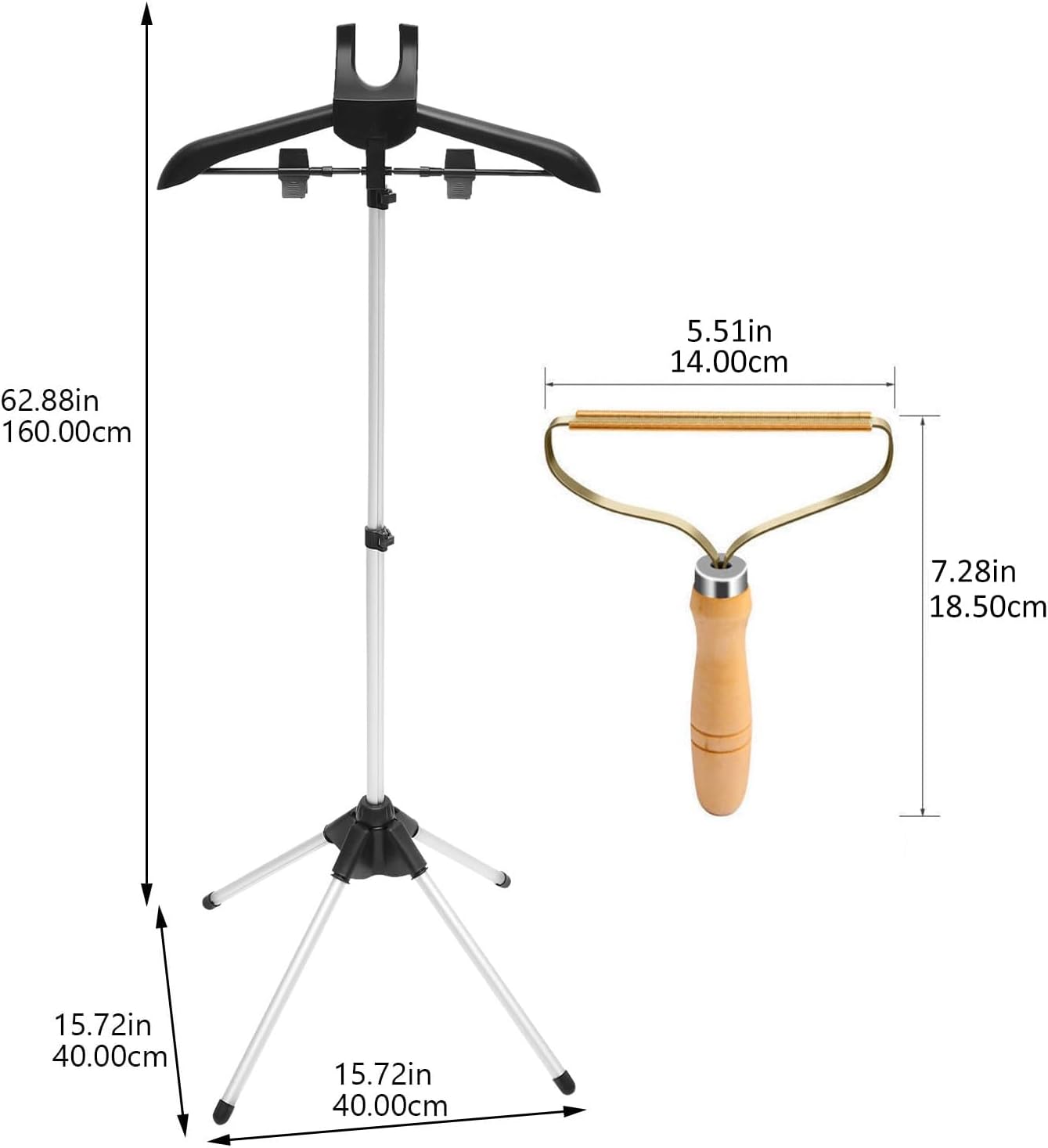 Foldable Garment Clothes Drying Rack with Adjustable Height and Steam Iron Bracket