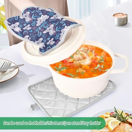 Dalzium Potholder Set of 2 with Koala Bears and Floral Design