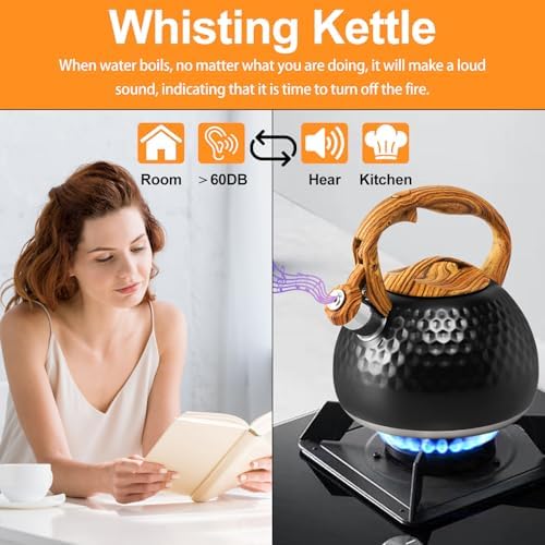 Stainless Steel 3 Qt Whistling Kettle with Ergonomic Handle