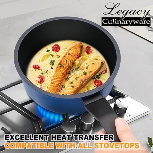 Nonstick Saucepan with Lid PFOA-Free Ergonomic Design Kitchen Essential