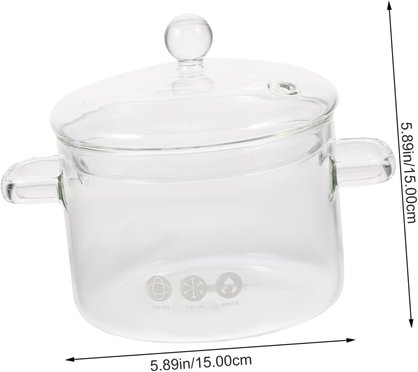 BRIGHTFUFU 1500ml Glass Stew Cooker