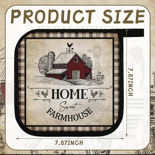 Bencailor 12 Pcs Farmhouse Rooster Potholders and Oven Mitts