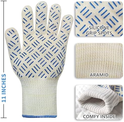Oven Gloves - Heat-Resistant BBQ Mitts for Cooking and Grilling