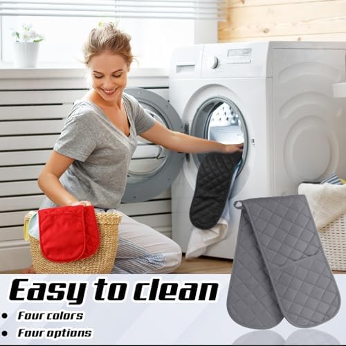 TecUnite 4-Piece Set of Heat-Resistant Oven Mitts