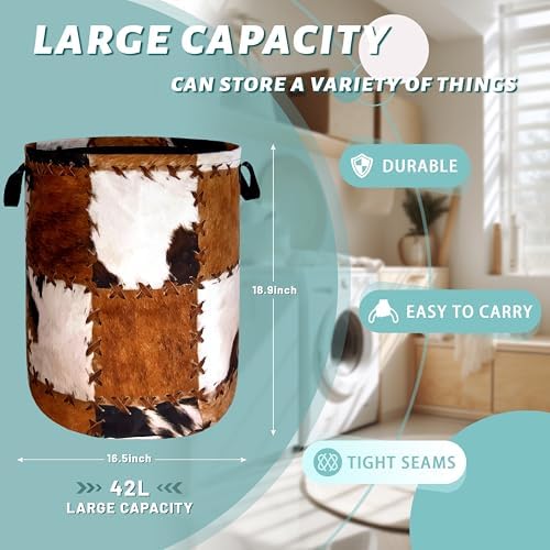 Unique Retro Cows Print Foldable Storage Organizer for Home Car