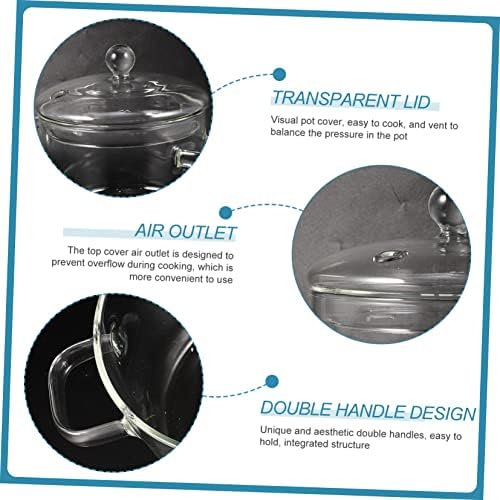 HOLIDYOYO High Borosilicate Glass Stockpot with Lid